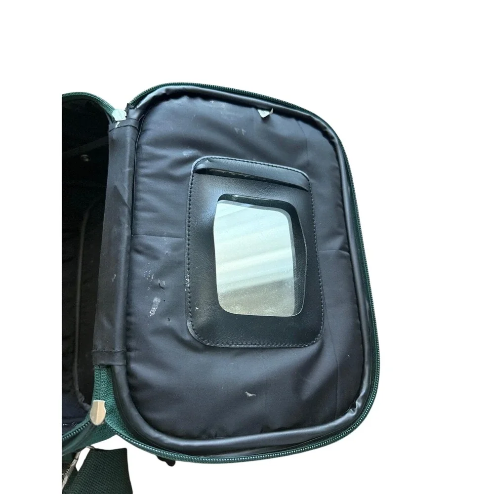 JIO Floral‎ Tapestry Train Case Vintage Cottagecore Green Makeup Travel Bag